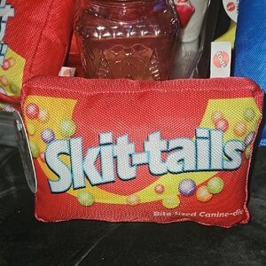 Skit-tails Red Dog Toy W Squeaker